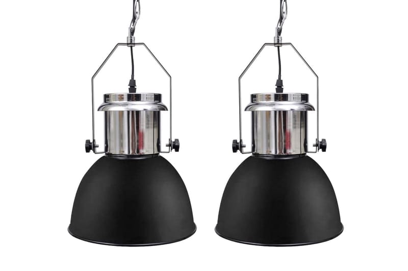 Taklampa i metall 2 st höjdjusterbar modern svart - Svart - Kökslampa & pendellampa - Sovrumslampa - Fönsterlampa hängande