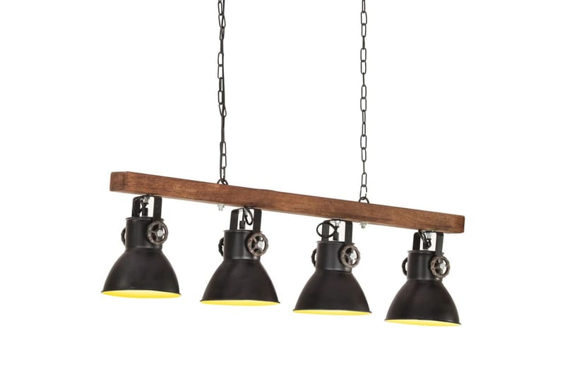 Taklampa industriell svart E27 mangoträ - Svart - Kökslampa & pendellampa - Sovrumslampa - Fönsterlampa hängande