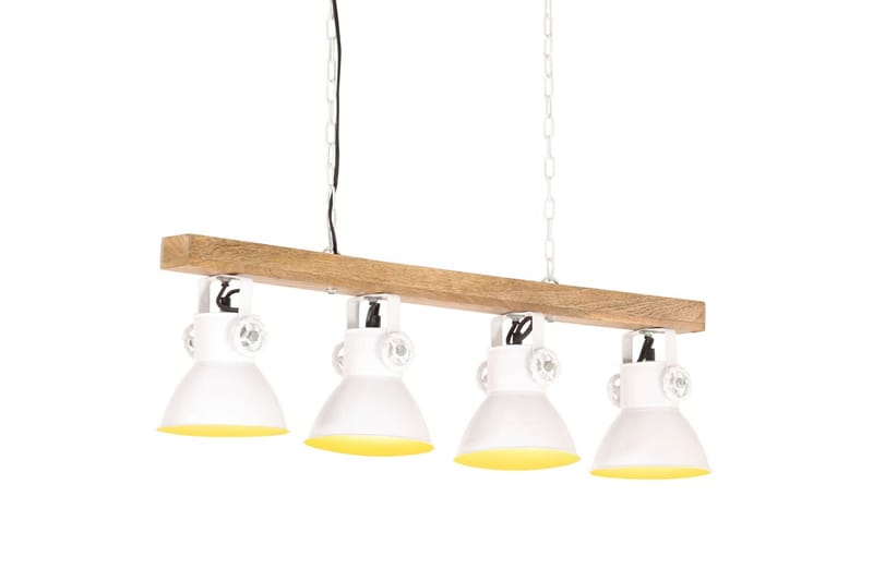 Taklampa industriell vit E27 mangoträ - Vit - Fönsterlampa hängande - Kökslampa & pendellampa - Sovrumslampa