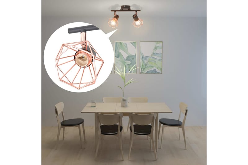 Taklampa med 2 LED-filamentlampor 8 W - Flerfärgad - Kökslampa & pendellampa - Sovrumslampa - Fönsterlampa hängande