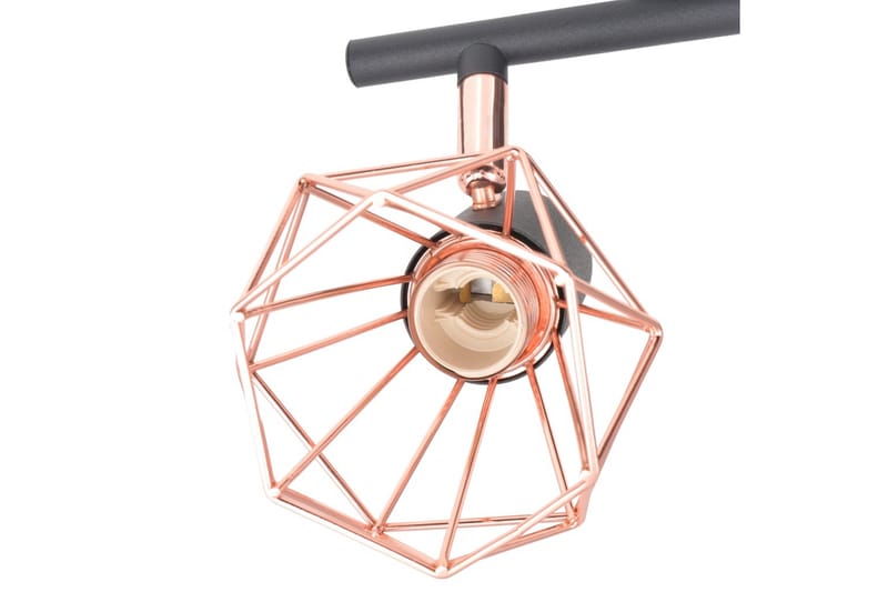 Taklampa med 4 spotlights E14 svart och koppar - Svart - Belysning - Inomhusbelysning & lampor - Taklampor & takbelysning - Kökslampa & pendellampa