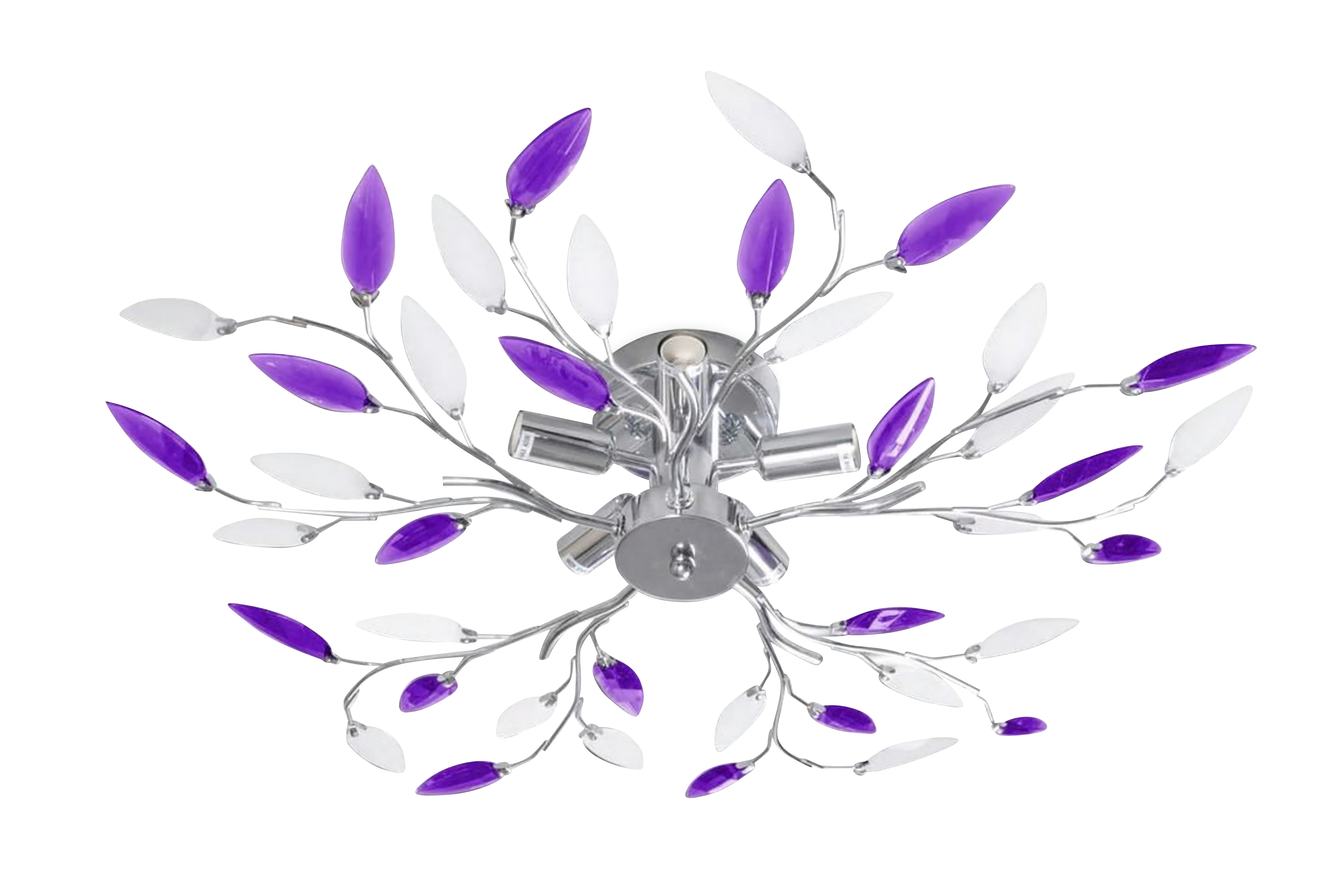 Taklampa med akrylblad för 5xE14 vit/lila – Flerfärgad
