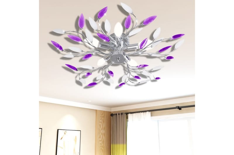 Taklampa med akrylblad för 5xE14 vit/lila - Flerfärgad - Belysning - Inomhusbelysning & lampor - Taklampor & takbelysning - Kökslampa & pendellampa