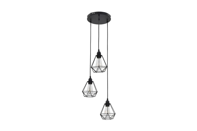 Taklampa med diamantdesign svart 3xE27-lampa - Svart - Kökslampa & pendellampa - Sovrumslampa - Fönsterlampa hängande