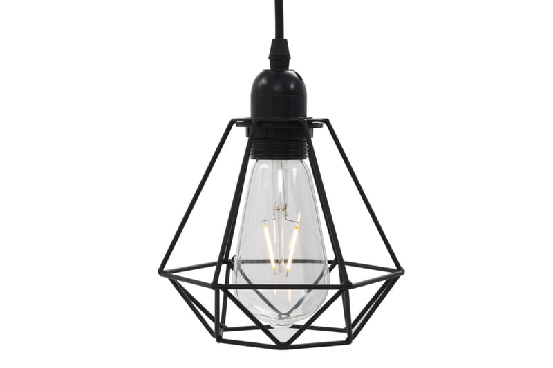 Taklampa med diamantdesign svart 3xE27-lampa - Svart - Kökslampa & pendellampa - Sovrumslampa - Fönsterlampa hängande
