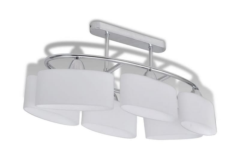 Taklampa med elipsoida glaskupor för 6 E14-lampor - Vit - Kökslampa & pendellampa - Sovrumslampa - Fönsterlampa hängande