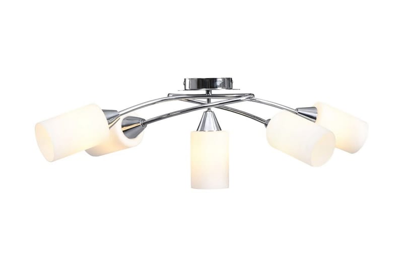 Taklampa med keramikskärmar för 5 E14-lampor vit kon - Vit - Kökslampa & pendellampa - Sovrumslampa - Fönsterlampa hängande