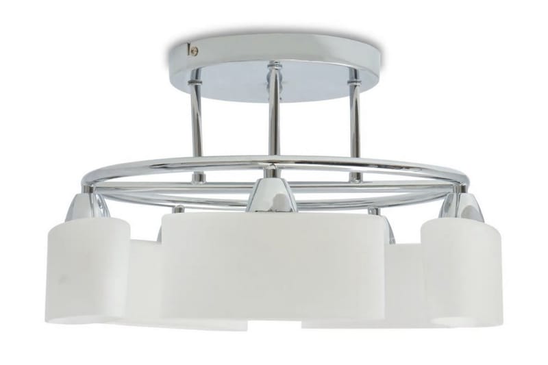 Taklampa med ovala glasskärmar för 5 E14-lampor 200 W - Vit - Belysning - Inomhusbelysning & lampor - Taklampor & takbelysning - Kökslampa & pendellampa