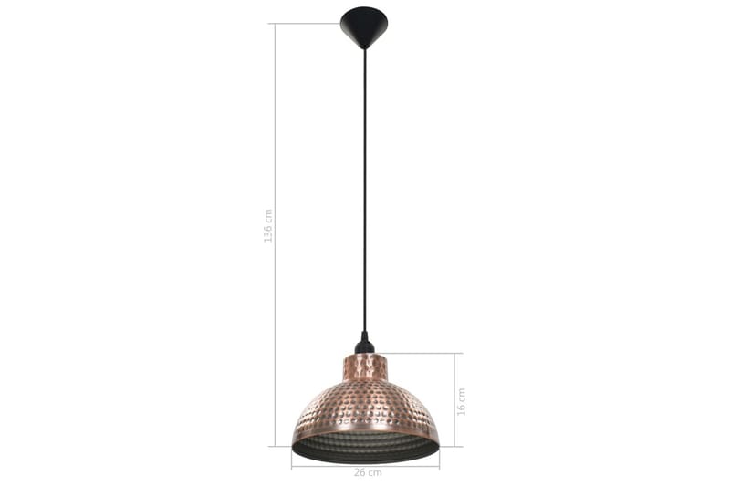 Taklampor 2 st halvrunda koppar - Brun - Kökslampa & pendellampa - Sovrumslampa - Fönsterlampa hängande