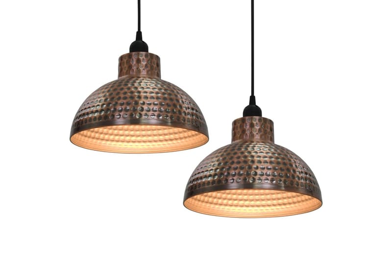Taklampor 2 st halvrunda koppar - Brun - Kökslampa & pendellampa - Sovrumslampa - Fönsterlampa hängande