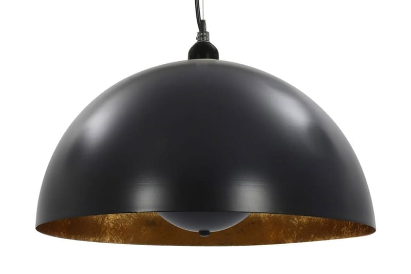 Taklampor 2 st svart och guld halvrund 40 cm E27 - Svart - Kökslampa & pendellampa - Sovrumslampa - Fönsterlampa hängande