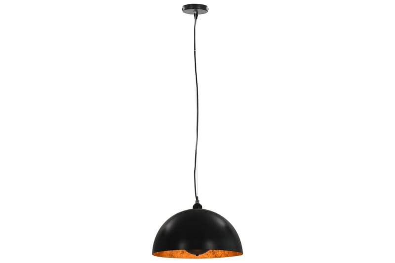Taklampor 2 st svart och guld halvrund 40 cm E27 - Svart - Belysning - Inomhusbelysning & lampor - Taklampor & takbelysning - Kökslampa & pendellampa
