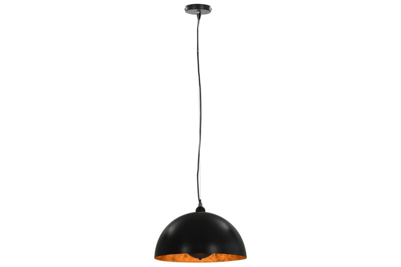 Taklampor 2 st svart och guld halvrund 40 cm E27 - Svart - Kökslampa & pendellampa - Sovrumslampa - Fönsterlampa hängande