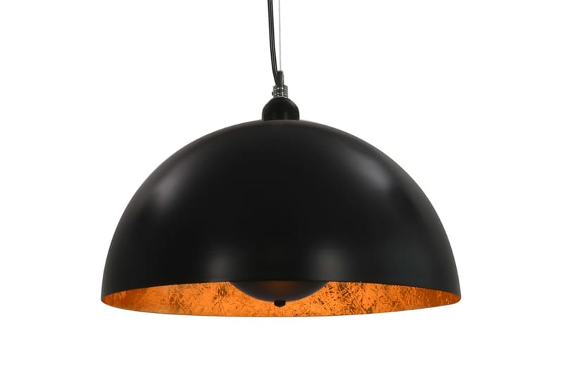 Taklampor 2 st svart och guld halvrund 40 cm E27 - Svart - Belysning - Inomhusbelysning & lampor - Taklampor & takbelysning - Kökslampa & pendellampa