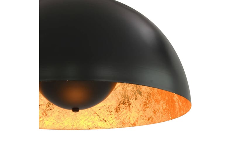Taklampor 2 st svart och guld halvrund 40 cm E27 - Svart - Kökslampa & pendellampa - Sovrumslampa - Fönsterlampa hängande