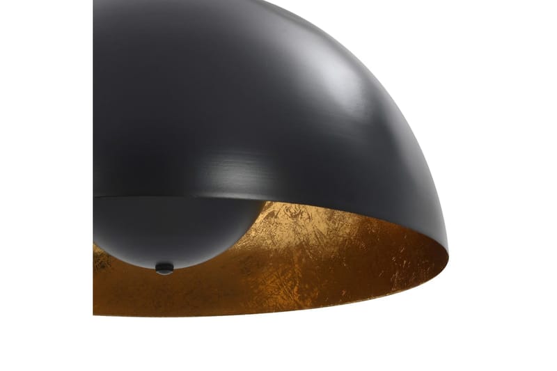 Taklampor 2 st svart och guld halvrund 40 cm E27 - Svart - Belysning - Inomhusbelysning & lampor - Taklampor & takbelysning - Kökslampa & pendellampa