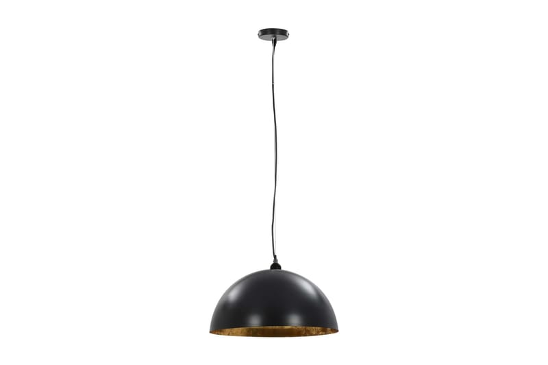Taklampor 2 st svart och guld halvrunda 50 cm E27 - Svart - Kökslampa & pendellampa - Sovrumslampa - Fönsterlampa hängande