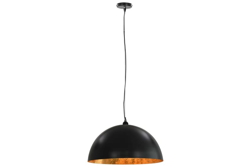 Taklampor 2 st svart och guld halvrunda 50 cm E27 - Svart - Fönsterlampa hängande - Kökslampa & pendellampa - Sovrumslampa