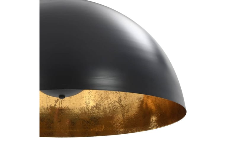 Taklampor 2 st svart och guld halvrunda 50 cm E27 - Svart - Belysning - Inomhusbelysning & lampor - Taklampor & takbelysning - Kökslampa & pendellampa
