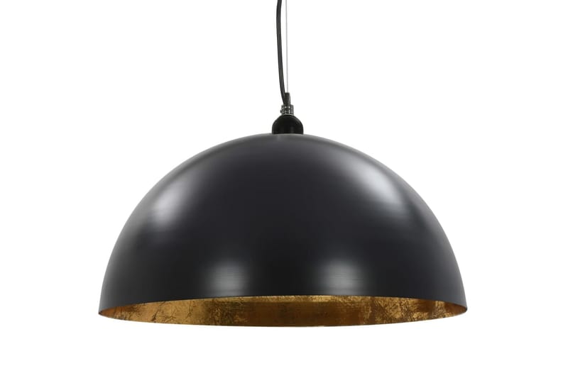Taklampor 2 st svart och guld halvrunda 50 cm E27 - Svart - Fönsterlampa hängande - Kökslampa & pendellampa - Sovrumslampa