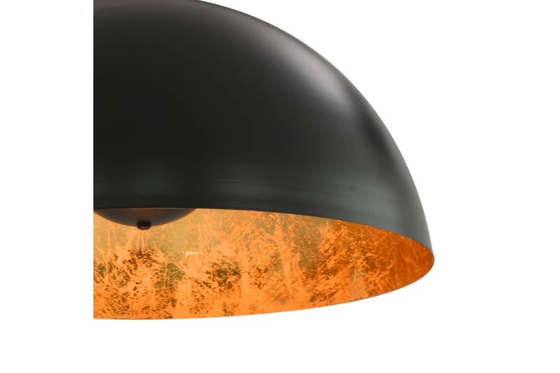 Taklampor 2 st svart och guld halvrunda 50 cm E27 - Svart - Belysning - Inomhusbelysning & lampor - Taklampor & takbelysning - Kökslampa & pendellampa