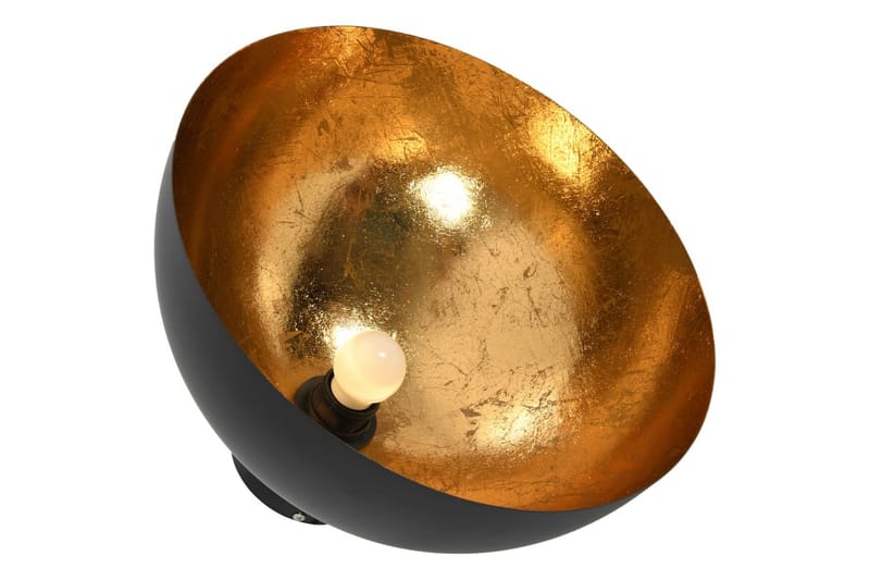 Taklampor 2 st svart och guld halvrunda E27 - Svart - Belysning - Inomhusbelysning & lampor - Taklampor & takbelysning - Kökslampa & pendellampa