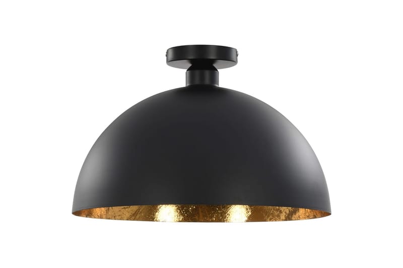 Taklampor 2 st svart och guld halvrunda E27 - Svart - Belysning - Inomhusbelysning & lampor - Taklampor & takbelysning - Kökslampa & pendellampa