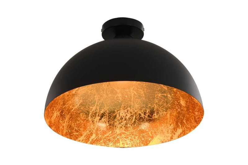 Taklampor 2 st svart och guld halvrunda E27 - Svart - Belysning - Inomhusbelysning & lampor - Taklampor & takbelysning - Kökslampa & pendellampa