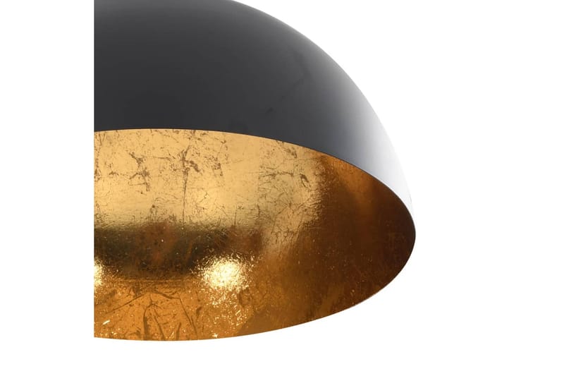 Taklampor 2 st svart och guld halvrunda E27 - Svart - Belysning - Inomhusbelysning & lampor - Taklampor & takbelysning - Kökslampa & pendellampa