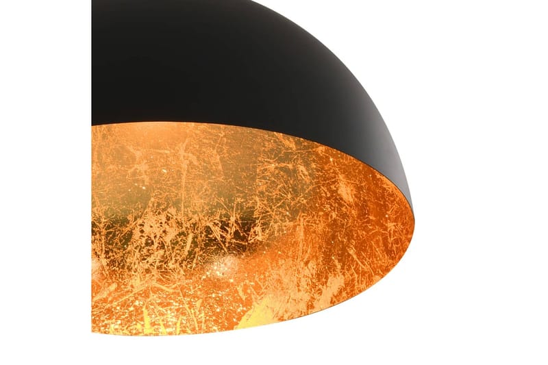 Taklampor 2 st svart och guld halvrunda E27 - Svart - Belysning - Inomhusbelysning & lampor - Taklampor & takbelysning - Kökslampa & pendellampa