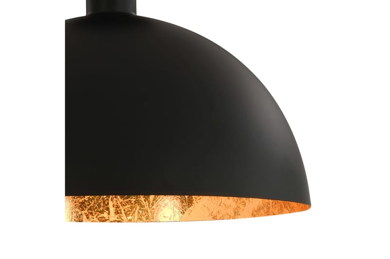 Taklampor 2 st svart och guld halvrunda E27 - Svart - Kökslampa & pendellampa - Sovrumslampa - Fönsterlampa hängande
