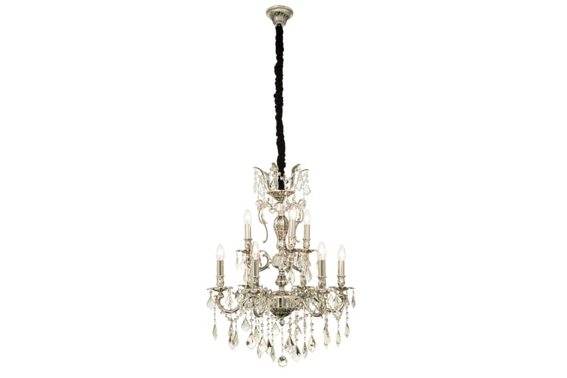 ALLINGTON takkrona 6+3-arm, silver - Sovrumslampa - Kristallkrona & takkrona