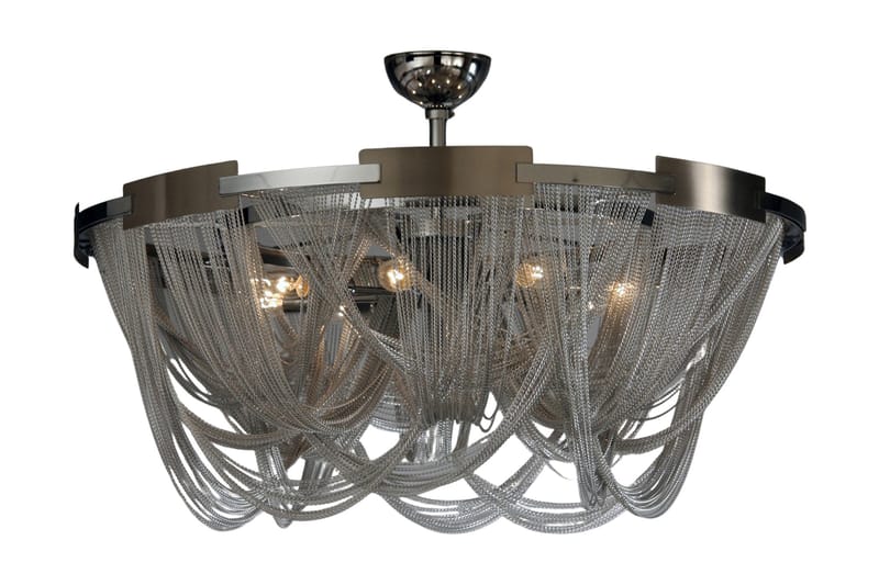 STORKEDJAN Plafond 8 Ljus Silver - Kristallkrona & takkrona - Sovrumslampa