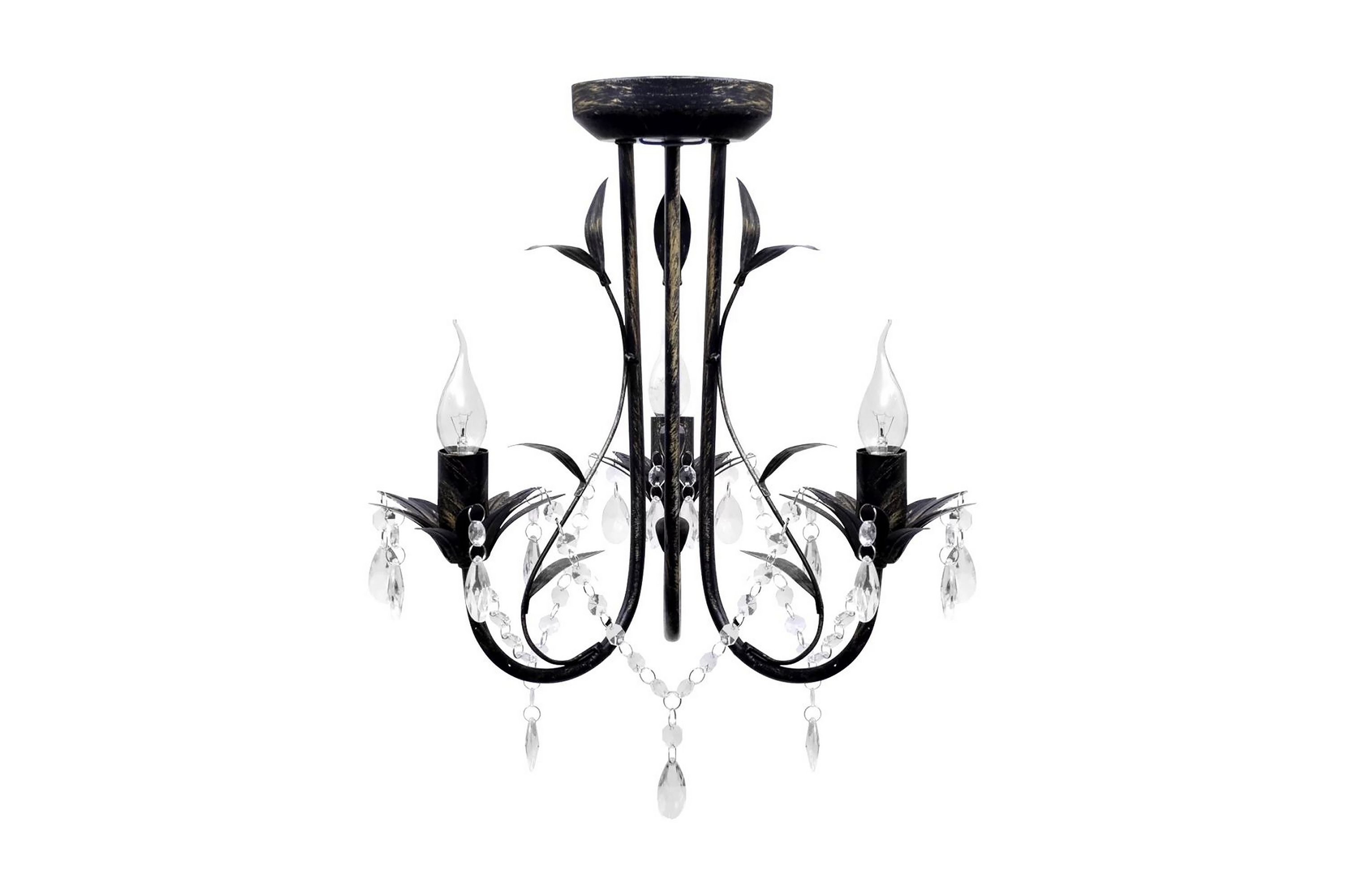 Takkrona i Art Nouveau-stil 3-armad svart – Svart
