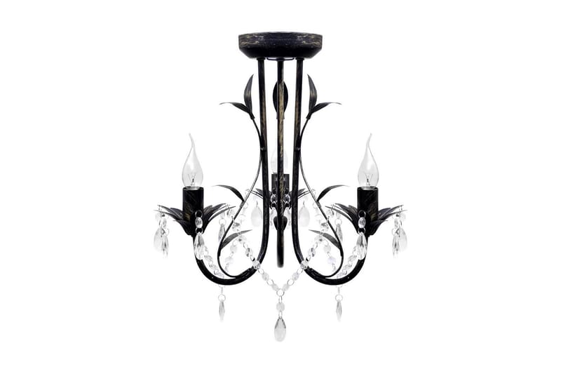 Takkrona i Art Nouveau-stil 3-armad svart - Svart - Belysning - Inomhusbelysning & lampor - Taklampor & takbelysning - Kristallkrona & takkrona