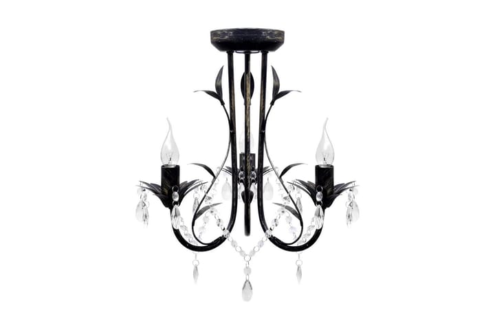Takkrona i Art Nouveau-stil 3-armad svart - Svart - Kristallkrona & takkrona - Sovrumslampa