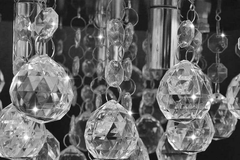 Takkrona kristall och kromad - Transparent - Sovrumslampa - Kristallkrona & takkrona