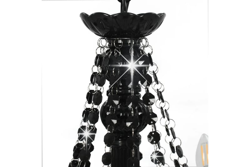 Takkrona med pärlor svart 12xE14-glödlampor - Svart - Sovrumslampa - Kristallkrona & takkrona