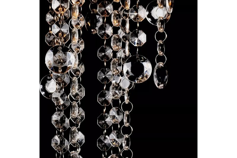 Takkrona vit metall med kristaller - Vit - Sovrumslampa - Kristallkrona & takkrona