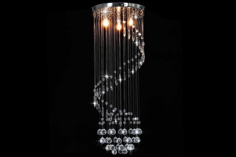 Taklampa med kristallpärlor silver spiral G9 - Silver - Belysning - Inomhusbelysning & lampor - Taklampor & takbelysning - Kristallkrona & takkrona