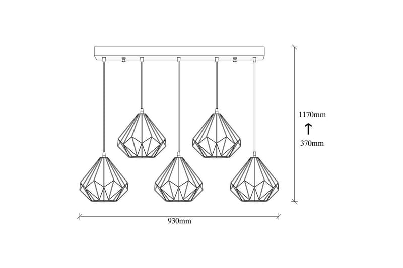 Ljuskrona Almasi Five Svart - Svart - Belysning - Inomhusbelysning & lampor - Taklampor & takbelysning - Kökslampa & pendellampa