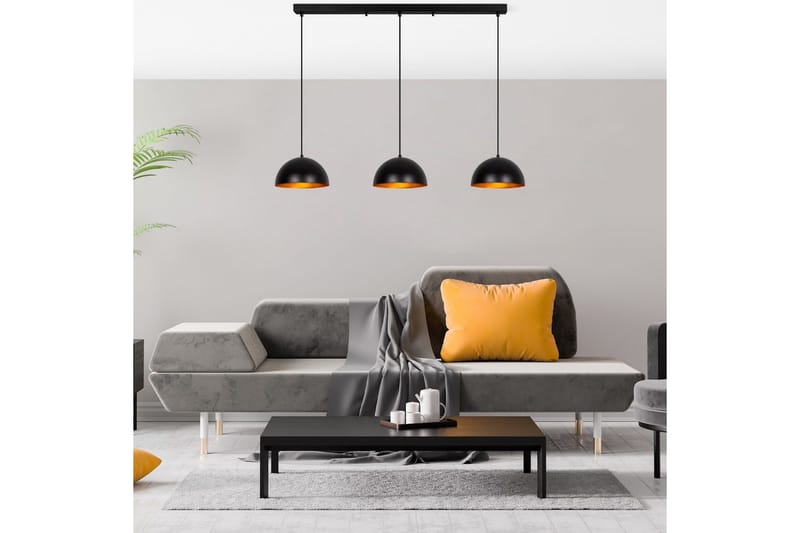 Ljuskrona Brena Svart Tre Uttag - 140 x 30 x 111 cm - Belysning - Inomhusbelysning & lampor - Taklampor & takbelysning - Kökslampa & pendellampa