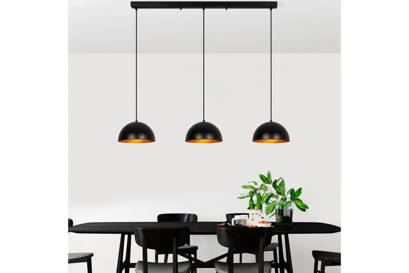 Ljuskrona Brena Svart Tre Uttag - 140 x 30 x 111 cm - Belysning - Inomhusbelysning & lampor - Taklampor & takbelysning - Kökslampa & pendellampa