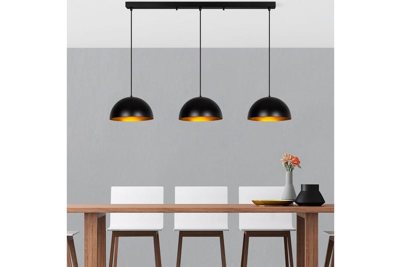 Ljuskrona Brena Svart Tre Uttag - 145 x 40 x 116 cm - Belysning - Inomhusbelysning & lampor - Taklampor & takbelysning - Kökslampa & pendellampa