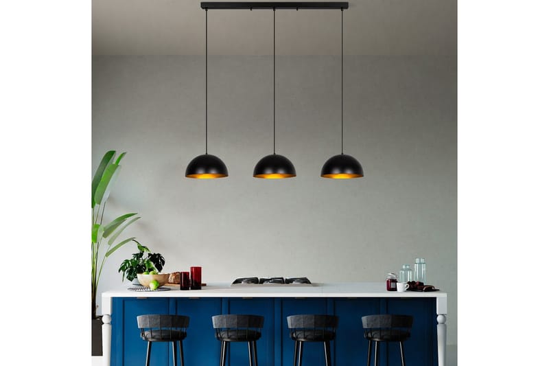 Ljuskrona Brena Svart Tre Uttag - 145 x 40 x 116 cm - Belysning - Inomhusbelysning & lampor - Taklampor & takbelysning - Kökslampa & pendellampa