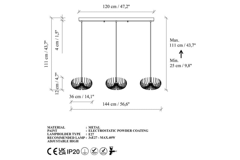 Ljuskrona Dorinburg Rany - Guld - Belysning - Inomhusbelysning & lampor - Taklampor & takbelysning - Kökslampa & pendellampa