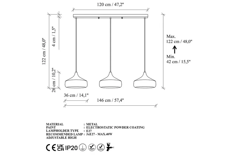Ljuskrona Soodne Svart / Koppar - Svart - Belysning - Inomhusbelysning & lampor - Taklampor & takbelysning - Kökslampa & pendellampa