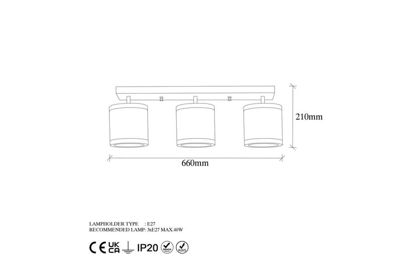 Ljuskrona Talra Three Vintage - Guld - Belysning - Inomhusbelysning & lampor - Taklampor & takbelysning - Plafond