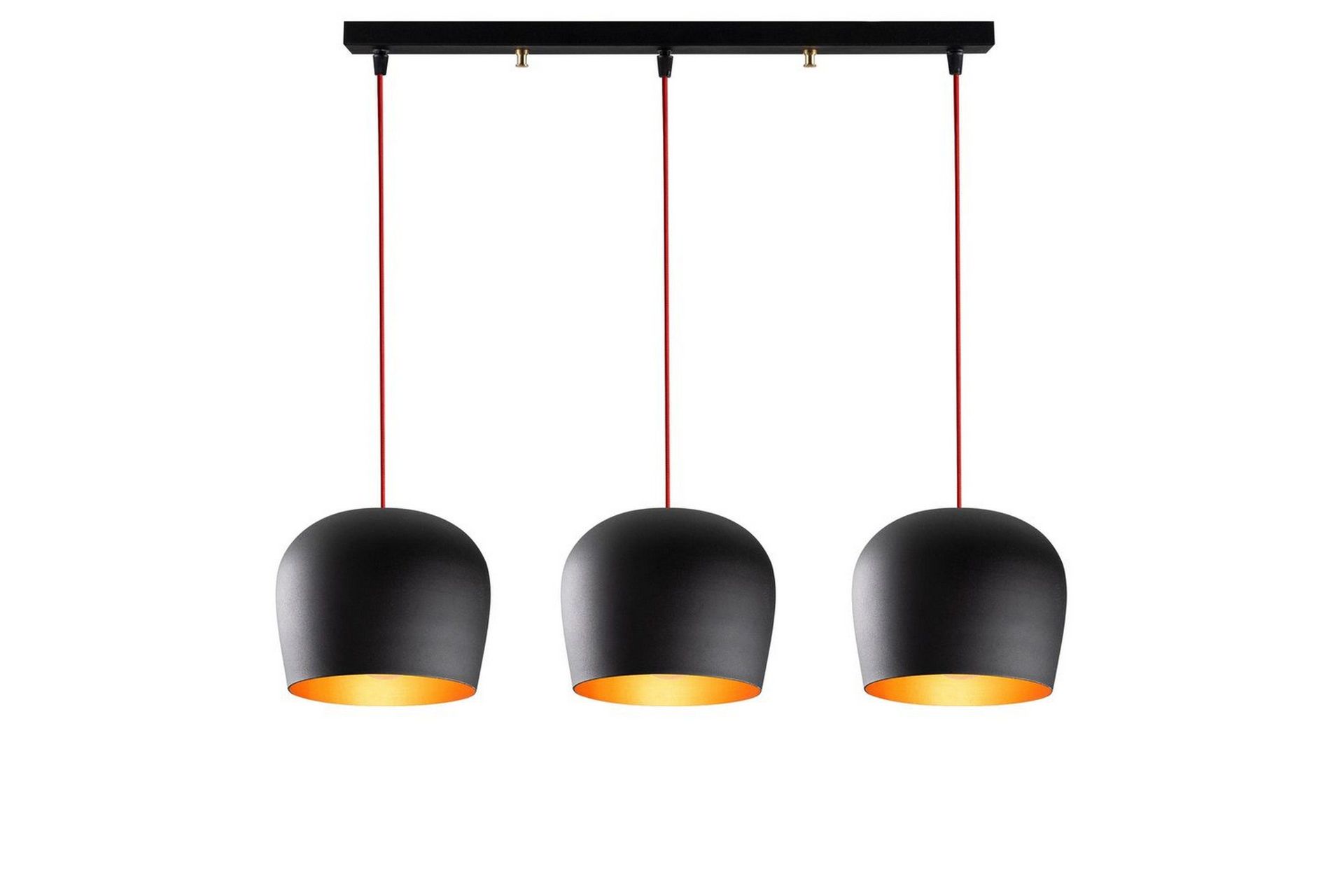 Ljuskrona Zana Svart / Röd Horisontal Tre - Red/Svart