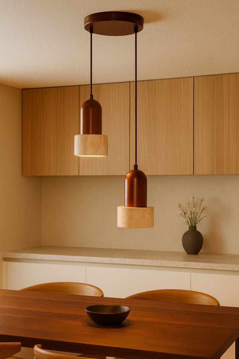 Norric Pendellampa - Beige Valnöt - Belysning - Inomhusbelysning & lampor - Taklampor & takbelysning - Kristallkrona & takkrona